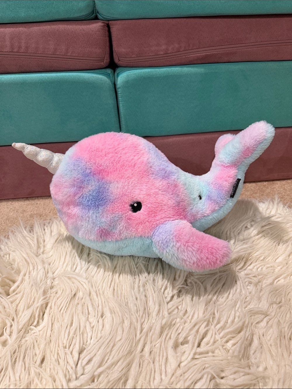 FAO Schwarz Glow Brights Toy Plush LED With Sound 17" Plush Narwhal - Picture 3 of 9